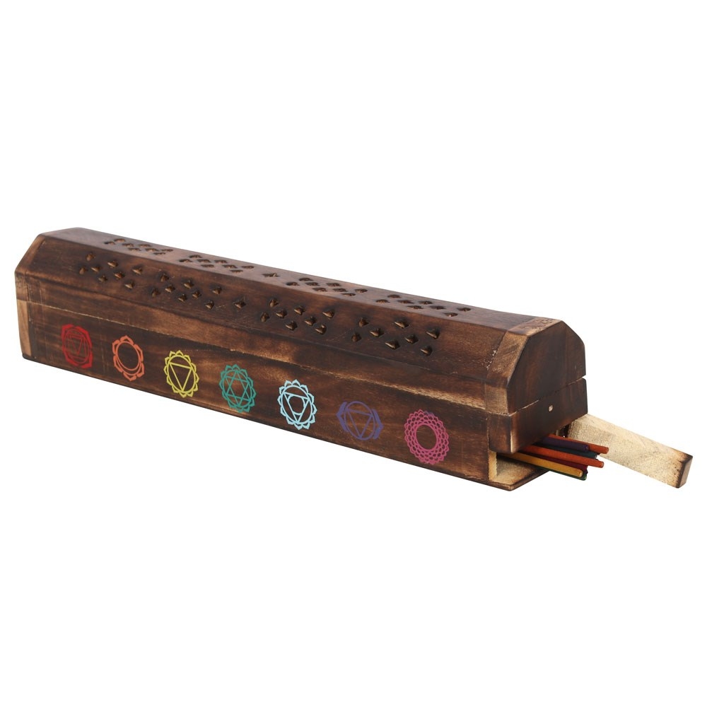 Something Different - Chakra Wooden Mixed Incense Box Incense burner set - Multicolours